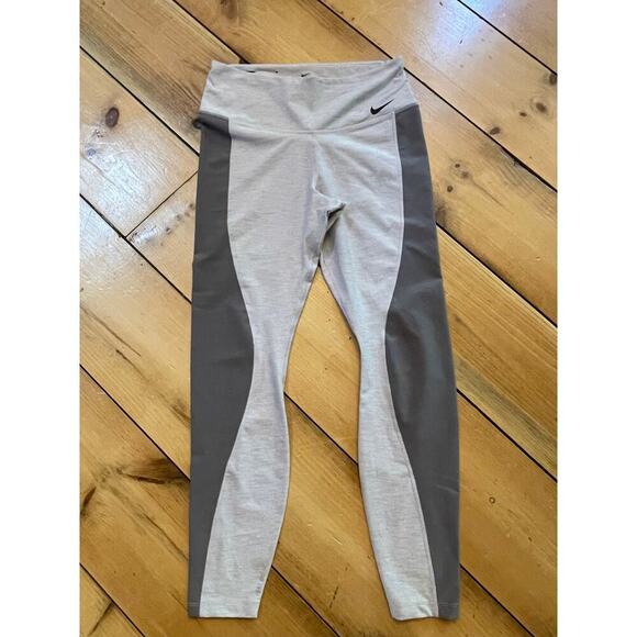 Nike Women's Leggings LARGE Grey tight Dri-fit pants. Athletic Running. - Picture 1 of 6